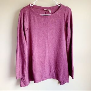 LOGO Lori Goldstein Purple Waffle Knit Tee T-shirt